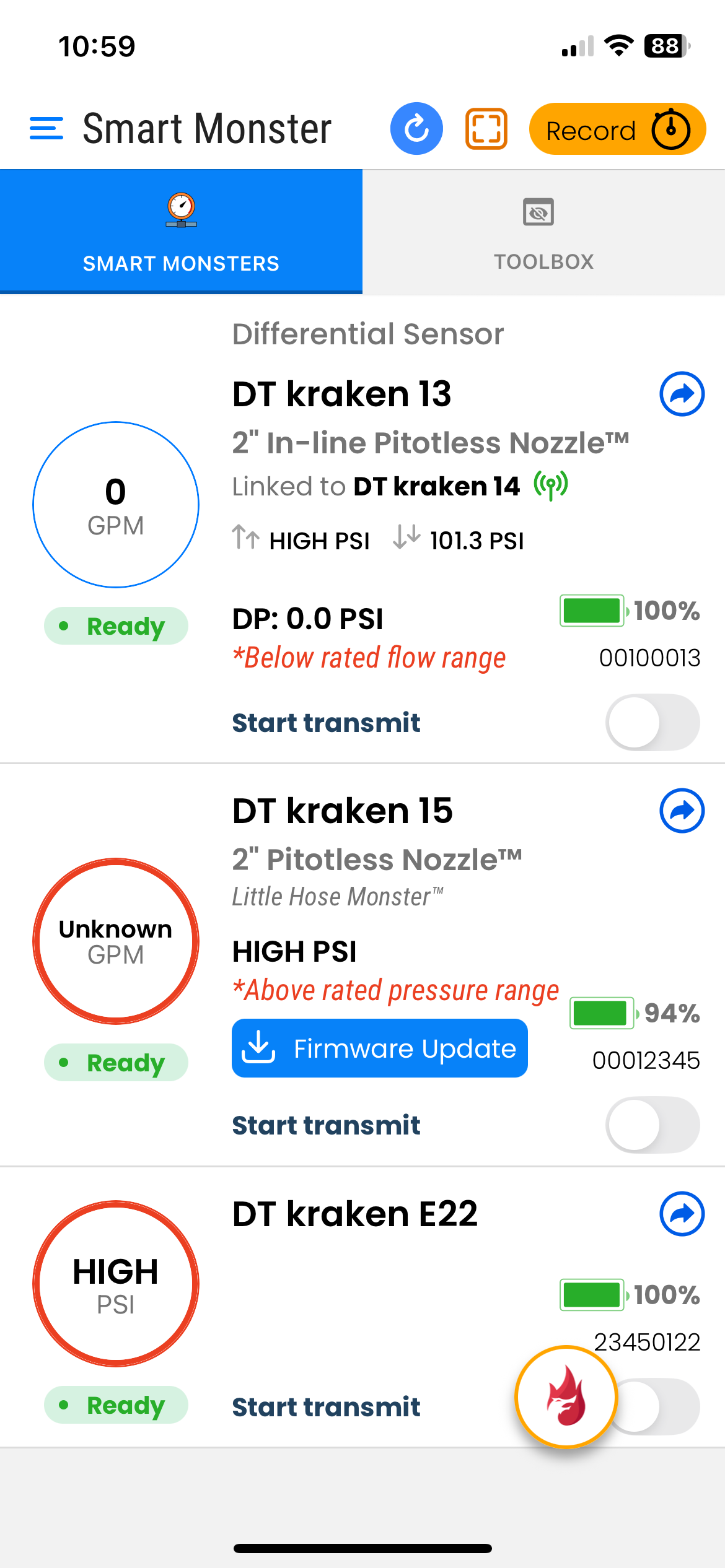 Smart Monster app screen
